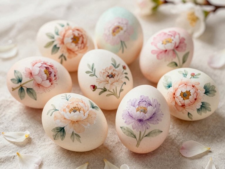 Egg Painting Ideas That Are Creative and Fun 5 pastel watercolor floral eggs