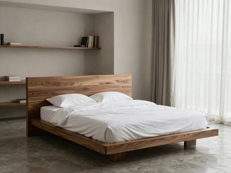 platform bed with storage divider