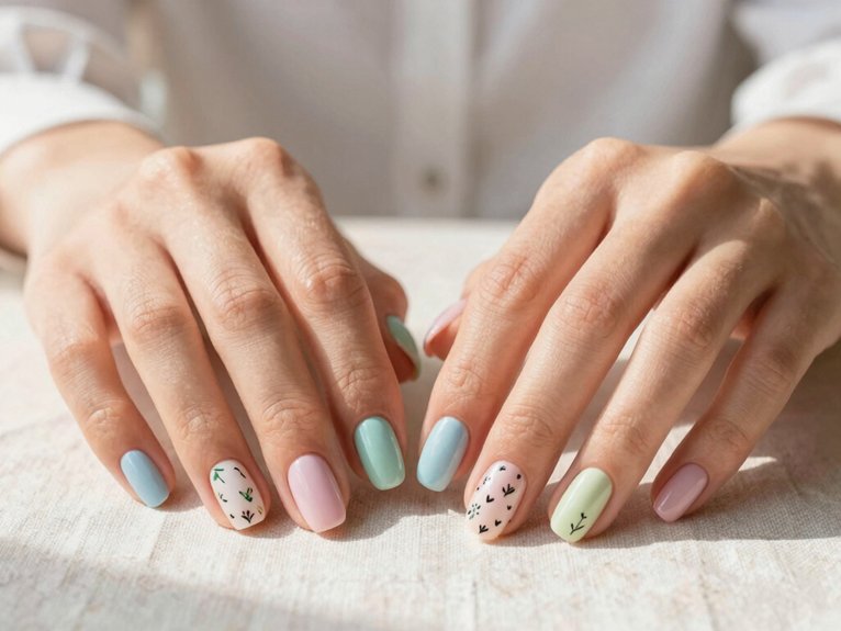 April Nails That Feel Fresh and On-Trend 22 playful mismatched april nail art