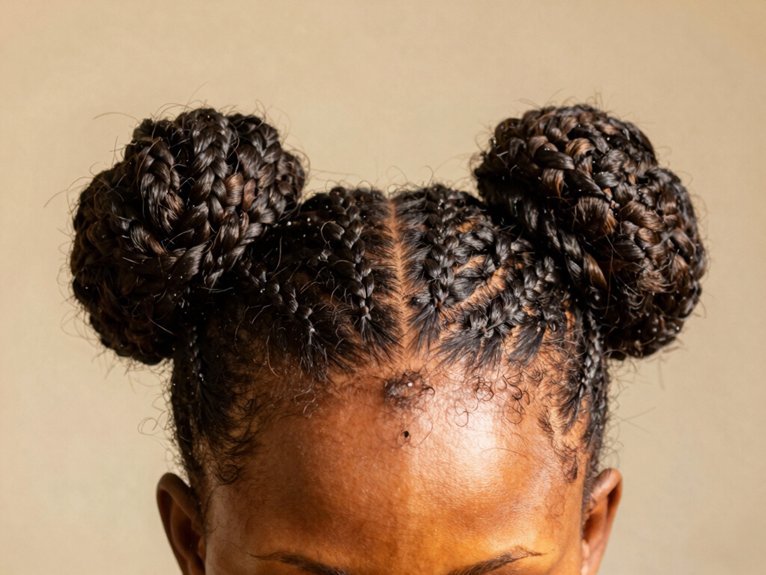 Fulani Braid Inspo That Looks Stylish and Timeless 12 playful two bun fulani braids