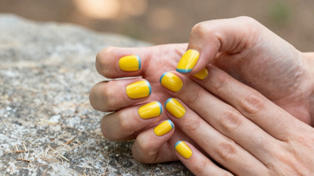 playful yellow blueberry nails
