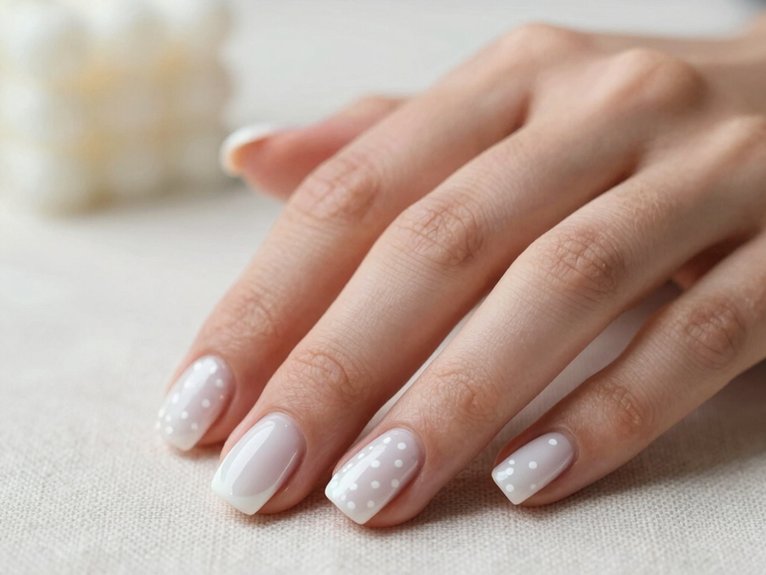 White French Tip Nails That Feel Clean and Timeless 12 polka dot french tip nails