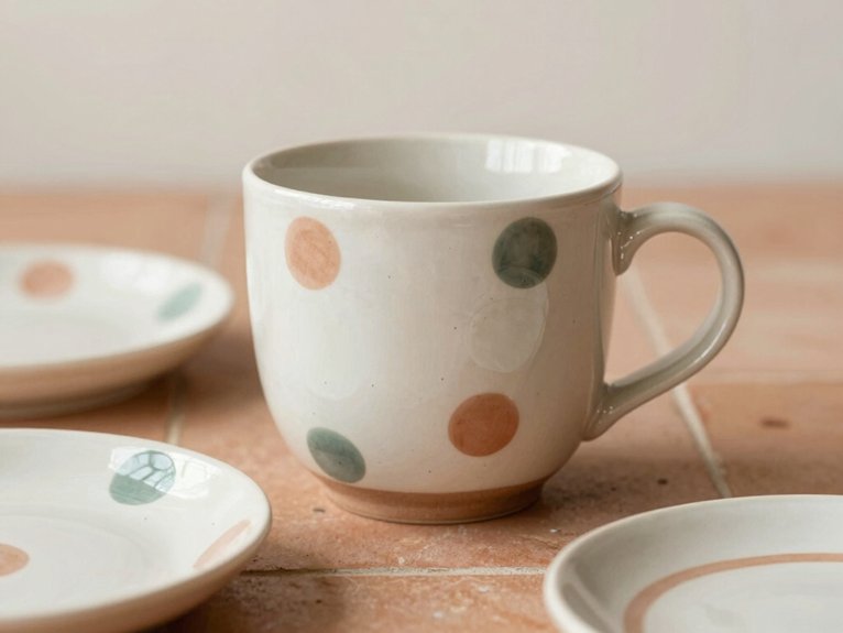 Ceramic Painting Ideas That Are Easy and Aesthetic 5 polka dots with color contrast