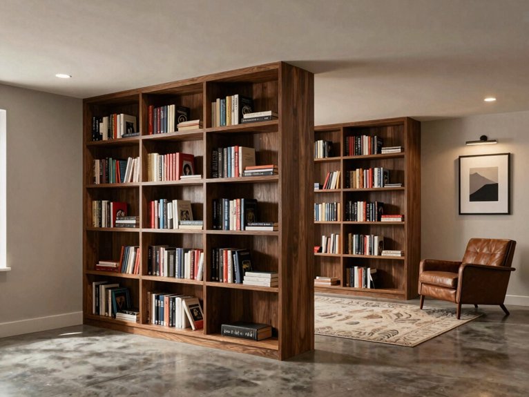 Basement Room Divider Ideas 4 practical multifunctional basement bookshelf placements