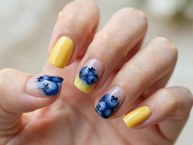 Yellow Blueberry Nails That Feel Playful and Unique 33 quick refresh for glossy blueberries