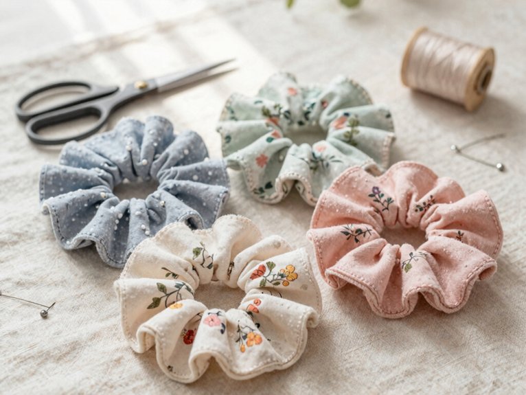 quick scrunchies from scraps