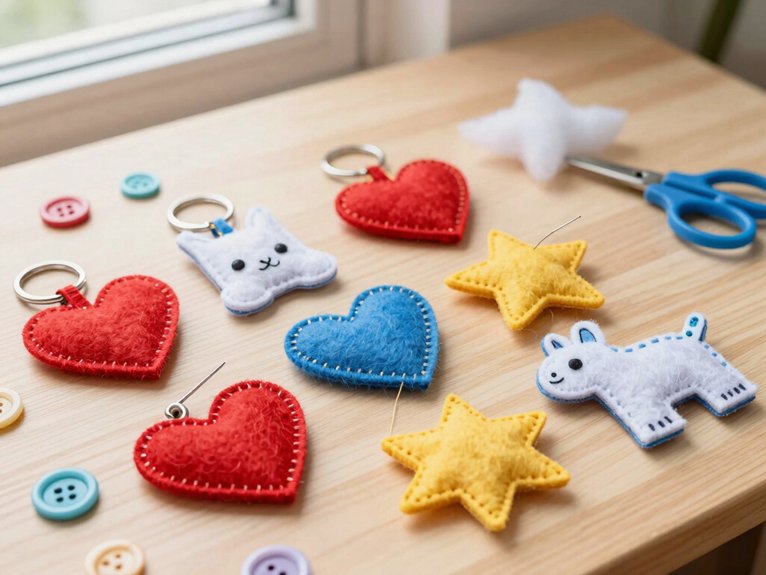 13 Hand Sewing Projects That Are Easy and Perfect for Beginners 6 quick small stitched felt keychain