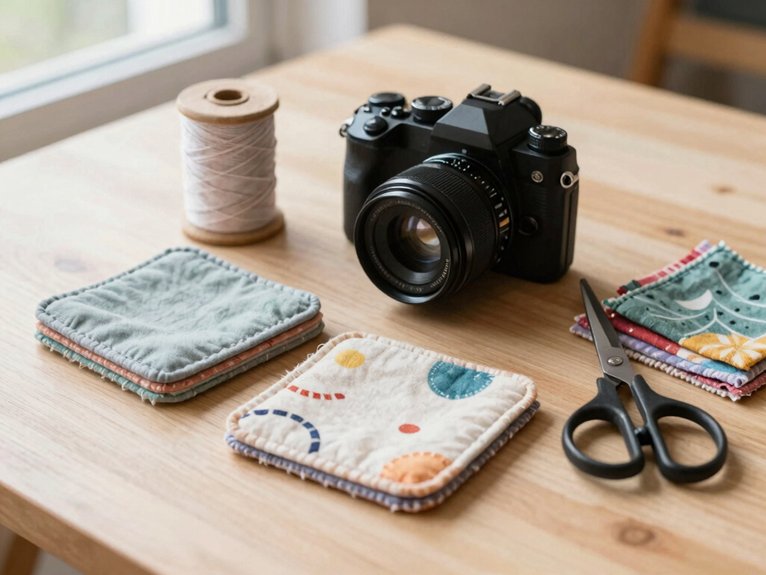 quilted fabric coasters with backing