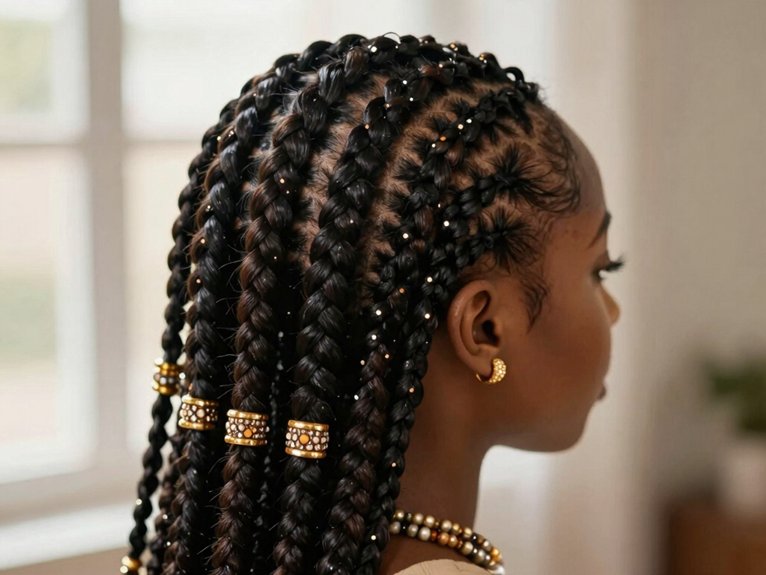 Fulani Braid Inspo That Looks Modern and Timeless 31 regal beads and cuff styling