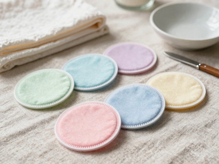 reusable stitched cotton makeup pads