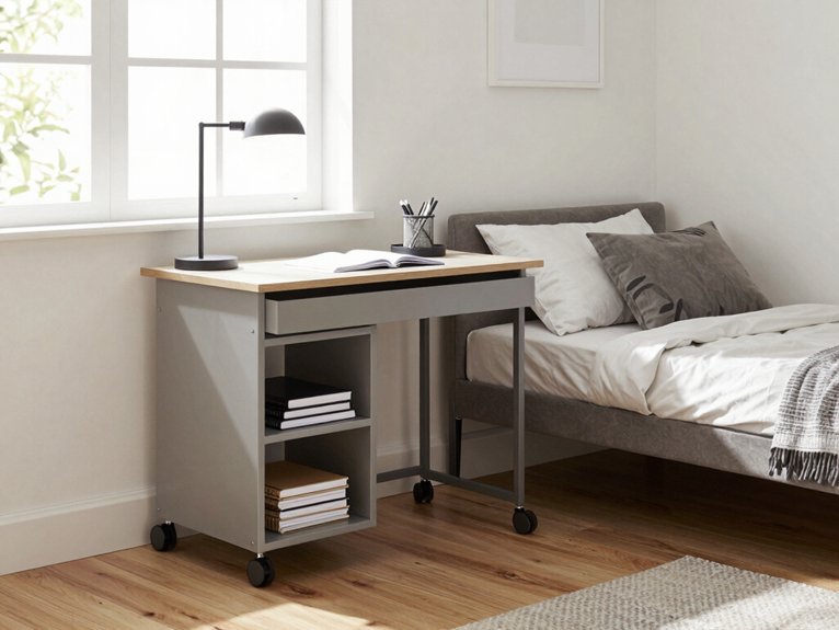 rolling desk with storage
