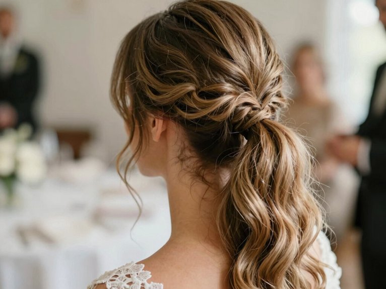 Wedding Guest Hairstyles That Look Elegant and Effortless 4 romantic finger raked ponytail