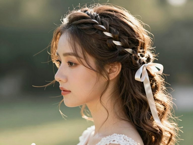 Wedding Guest Hairstyles That Look Elegant and Effortless 13 romantic low ribboned braid