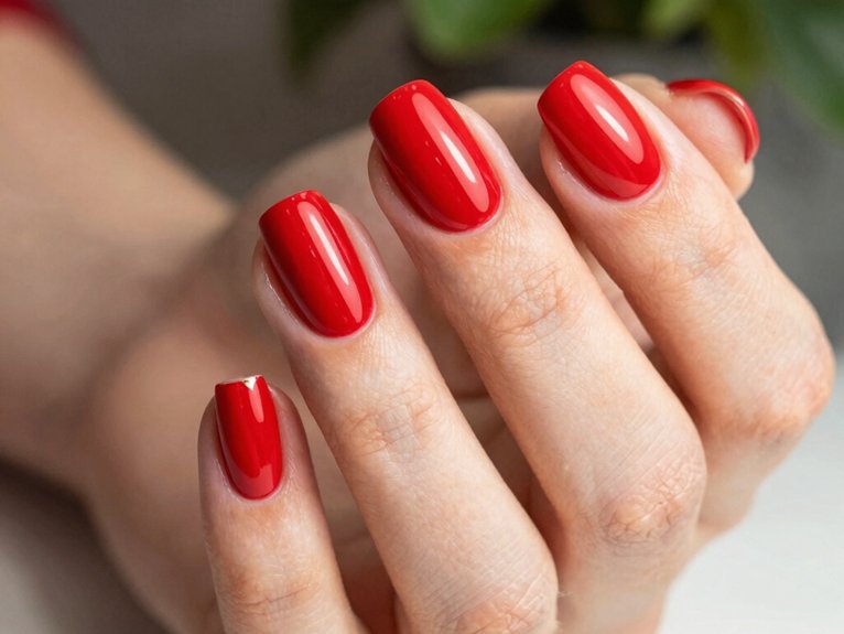 Spring Nails in Red That Look Bold Yet Seasonal 21 rose gold red half moons