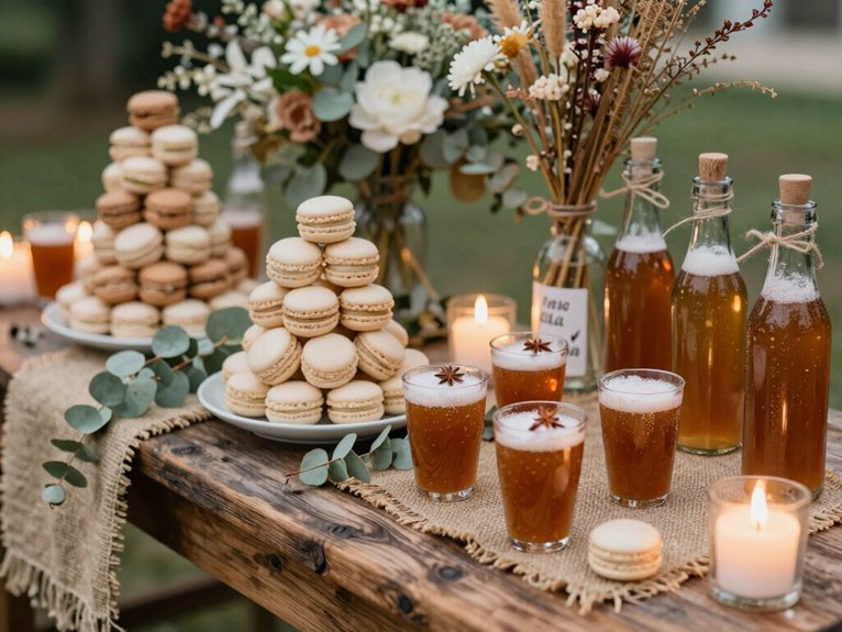 Rustic Wedding Decor Ideas That Feel Warm and Romantic 13 rustic dessert and drink stations