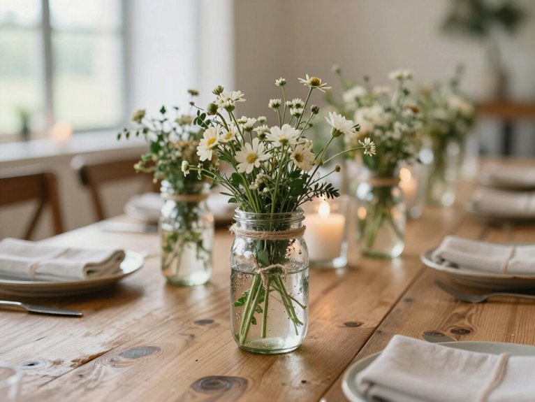 Mason Jar Centerpieces That Look Rustic and Elegant 13 rustic mason jar centerpieces