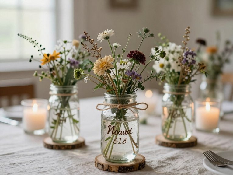 Mason Jar Centerpieces That Look Rustic and Elegant 18 rustic mason jar floral centerpieces