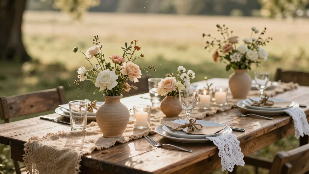 rustic warm romantic wedding decor