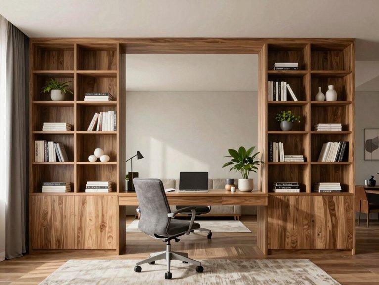 see through anchored bookcase divider