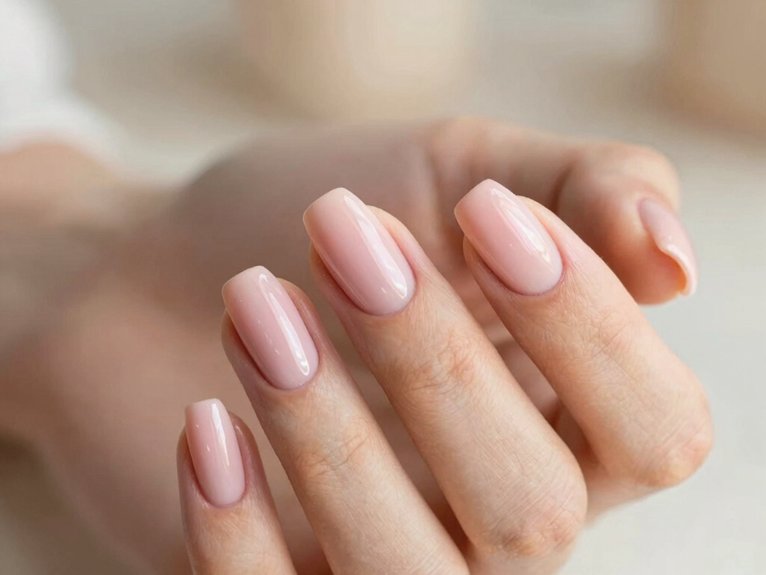 sheer blush micro french tips