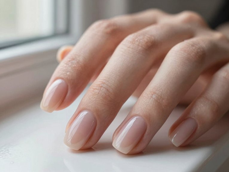 sheer nude barely there glow nails
