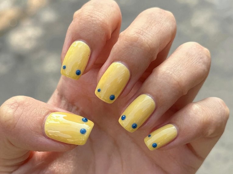 Yellow Blueberry Nails That Feel Playful and Unique 17 short nails with blueberry art