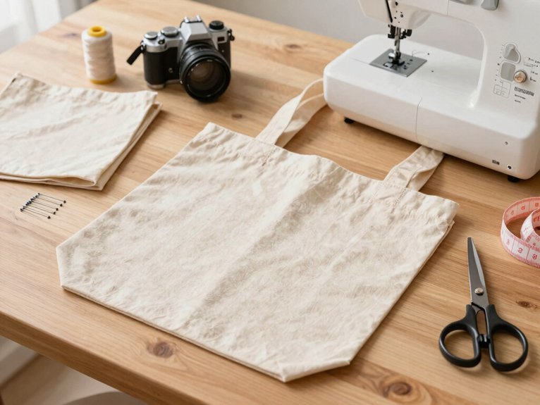 simple cotton tote with reinforced straps