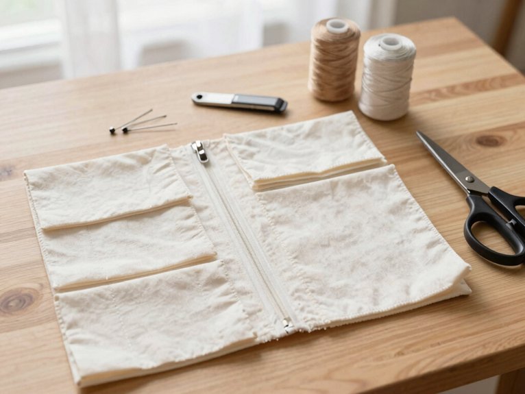 simple cotton zipper pouch