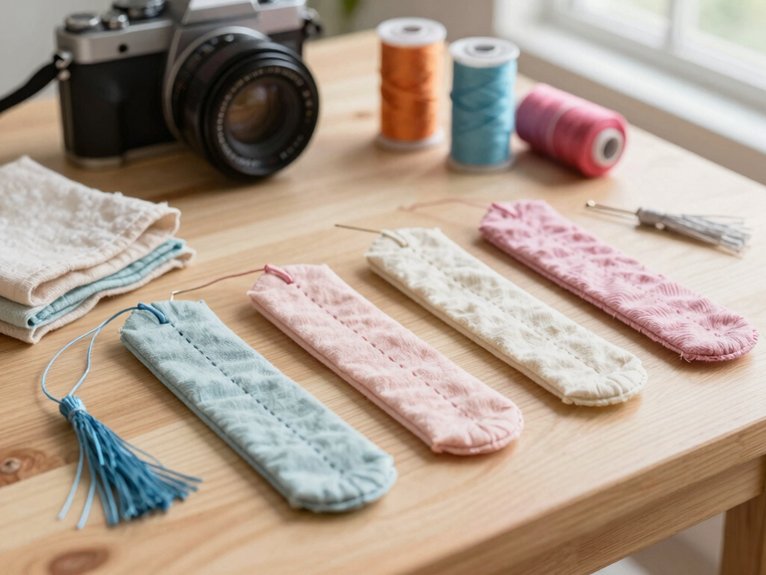 13 Hand Sewing Projects That Are Easy and Perfect for Beginners 2 simple stitched fabric bookmark craft