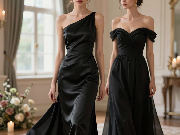 Black Tie Wedding Guest Dresses That Feel Sophisticated 4 sleek one shoulder black tie glam
