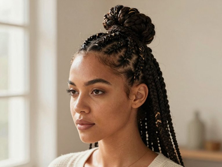 Fulani Braid Inspo That Looks Modern and Timeless 25 sleek top knot upgrade