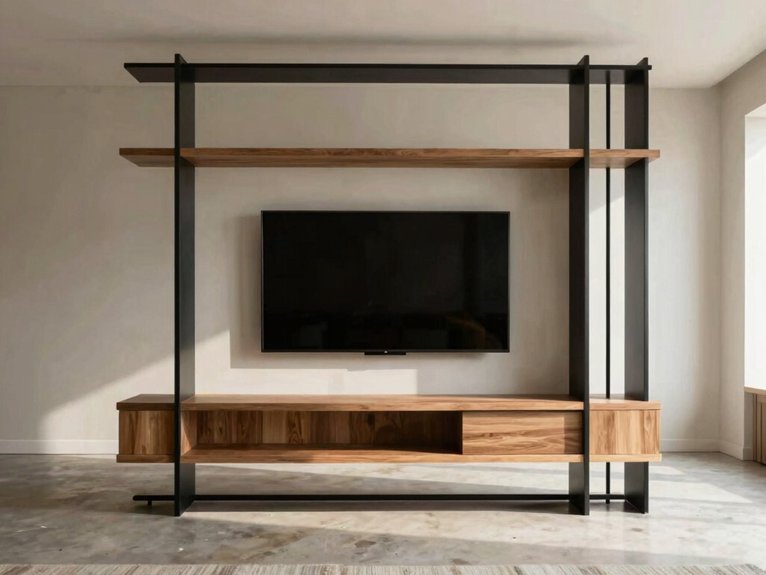 slim black metal room divider