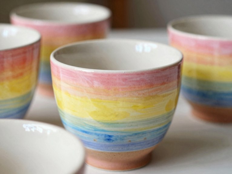 Hand Painted Pottery Ideas That Feel Personal and Artistic 9 smooth ombr glaze blending