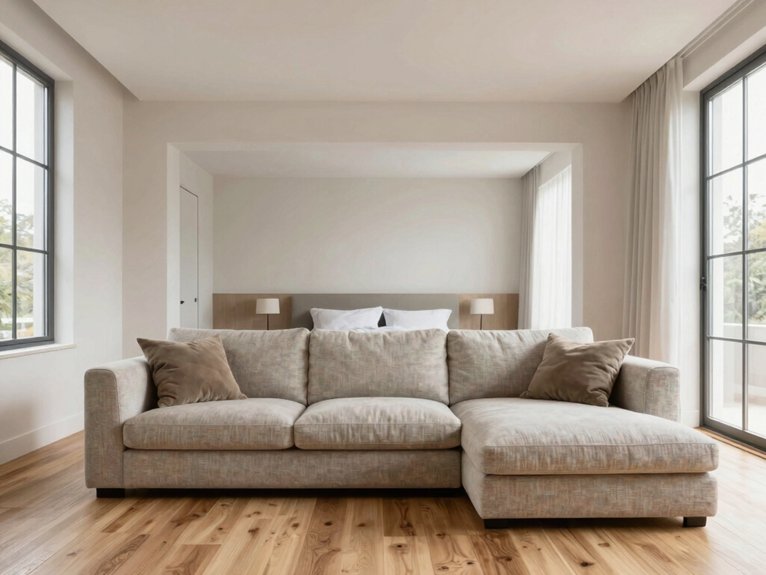 sofa backed studio space divider