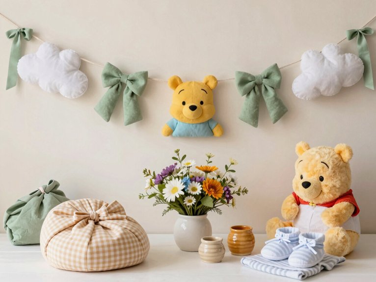 Baby Shower Theme Decorations That Feel Thoughtful and Cute 9 soft cozy pooh baby shower