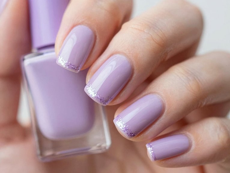 Lilac Chrome Nails That Feel Soft and Trendy 8 soft lilac chrome micro sparkle