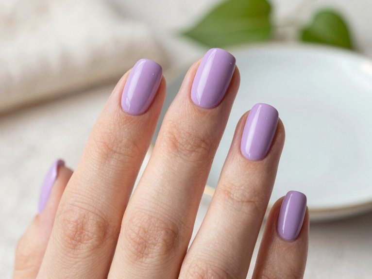soft lilac micro french tips