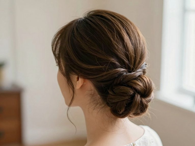 Wedding Guest Hairstyles That Look Elegant and Effortless 10 soft low chignon wedding bun