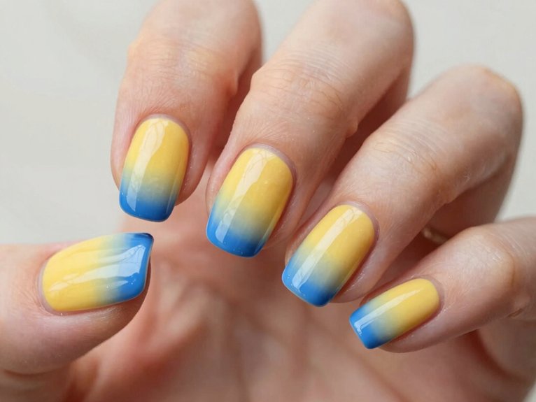 Yellow Blueberry Nails That Feel Playful and Unique 29 soft milky blue ombre