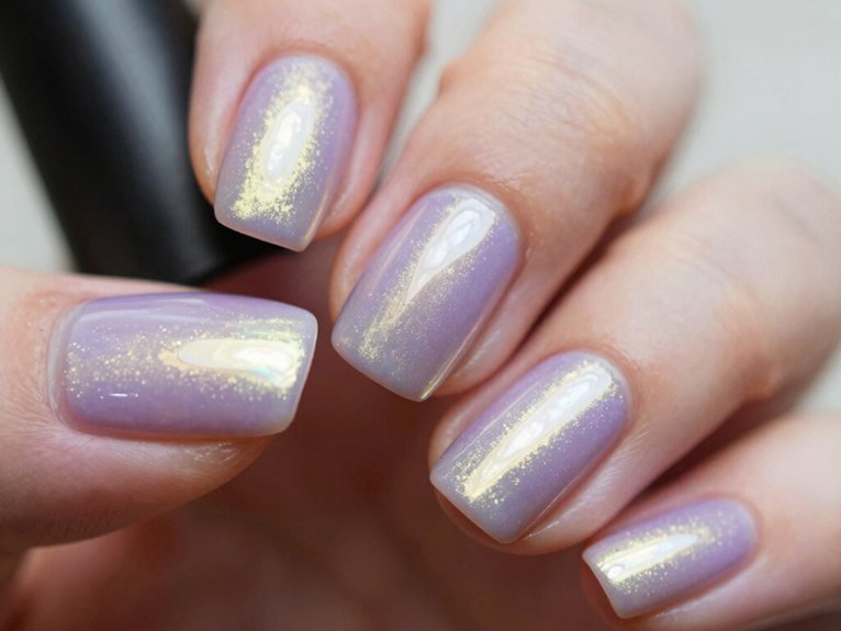 Lilac Chrome Nails That Feel Soft and Trendy 4 soft milky lilac chrome glow