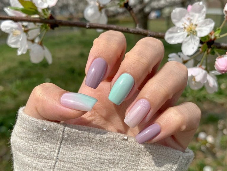 April Nails Ideas That Feel Fresh and Trendy 2 soft pastel april nail colors