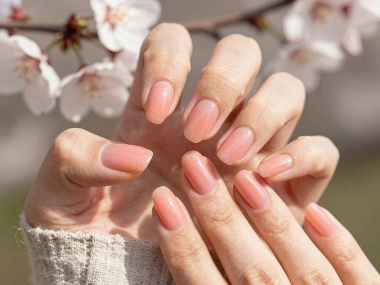 April Nails That Feel Fresh and On-Trend 15 soft peach office friendly glow