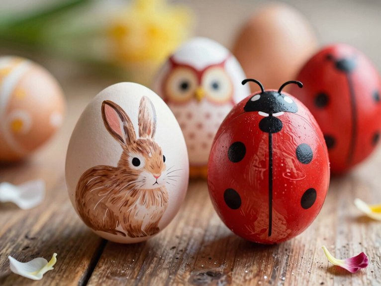 Egg Painting Ideas That Are Creative and Fun 12 sparkly animal easter eggs