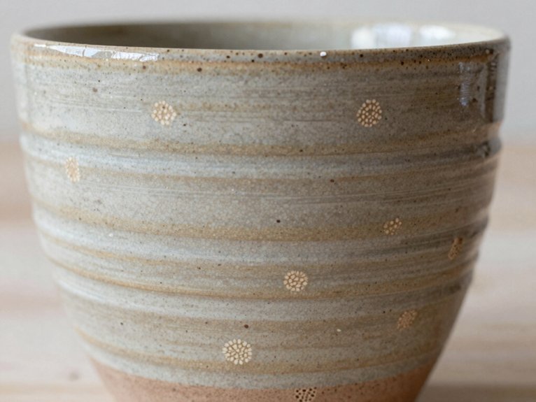 Hand Painted Pottery Ideas That Feel Personal and Artistic 22 sponge stamps speckled glaze
