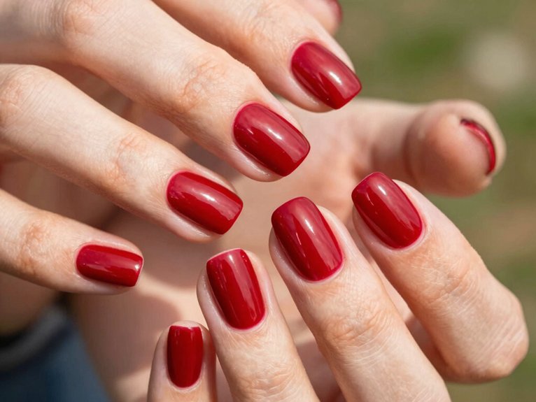 Spring Nails in Red That Look Bold Yet Seasonal 4 spring cherry gloss nails