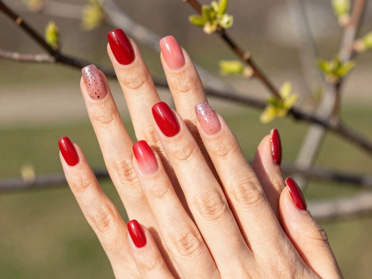 Fresh Ways to Style Red Nails for Spring 1 spring red nails fresh bright