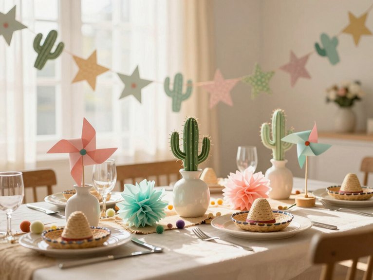 Baby Shower Theme Decorations That Feel Thoughtful and Cute 7 taco bar with cactus balloons