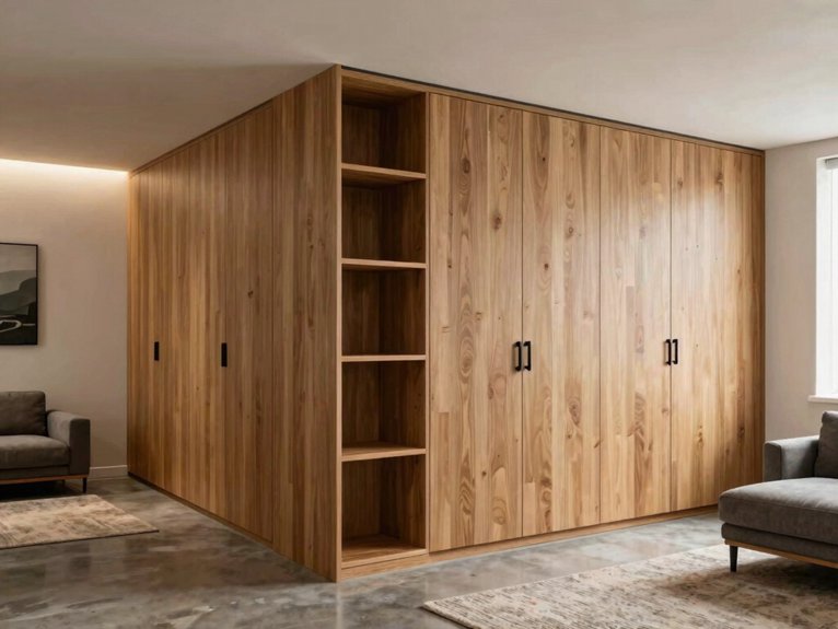 Basement Room Divider Ideas 18 tall wardrobes as dividers