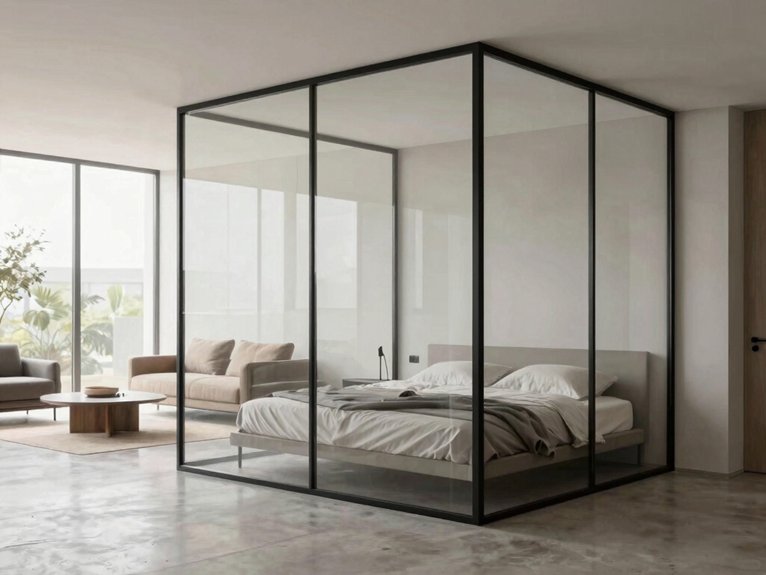 tempered frosted frameless sliding panels