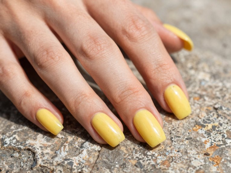 Yellow Blueberry Nails That Feel Fun and Unexpected 18 thin layers cure between coats